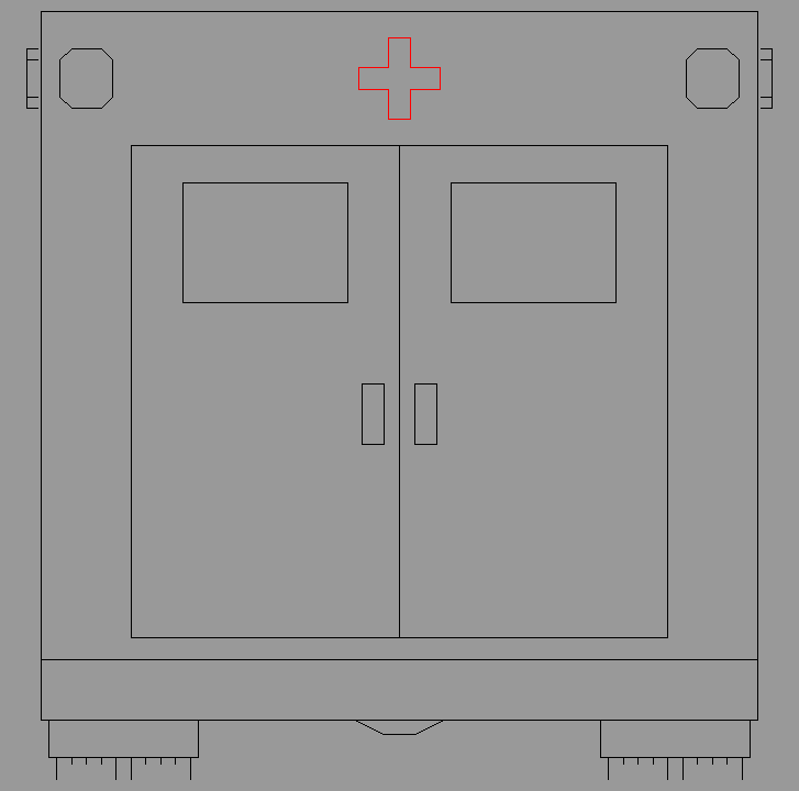 Bloque Autocad Vista de Ambulancia Bibliot. 2D-3D en Posterior